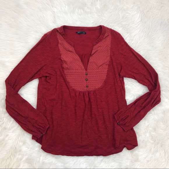 Lucky Brand Tops - Lucky Brand Red Long Sleeve Top